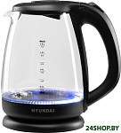 Картинка Чайник электрический Hyundai HYK-G3003 (черный)