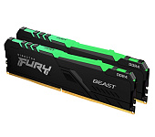 Картинка Оперативная память Kingston FURY Beast RGB 2x16GB DDR4 PC4-29800 KF437C19BB1AK2/32