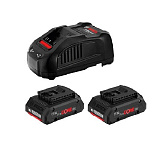 Картинка Аккумулятор с зарядным устройством Bosch 2xProCORE 1600A016GF (18В/4 Ah + 14.4-18В)