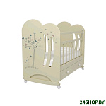 Картинка Детская кроватка VDK Wind Tree с маятником и ящиком (слоновая кость)