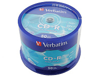 Картинка Диск CD-R Verbatim 700Mb 52x Cake Box (50шт) (43351)