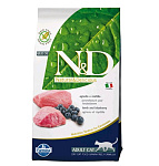 Картинка Сухой корм для кошек Farmina N and D Grain Free Cat Lamb and Blueberry Adult (1,5 кг)