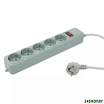 Картинка Сетевой фильтр PC Pet AP01006-3-GR 3 м (5 розеток) серый