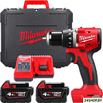 M18 M18BLDDRC-402C 4933492834 (с 2-мя АКБ 4 Ач, кейс)