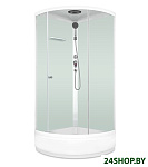 Картинка Душевая кабина Domani-Spa Simple 99 high 90x90 (белый/прозрачное стекло)
