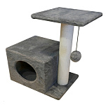 Картинка Комплекс для кошек Cat House С боковой полкой 0.58 (хлопок серый)