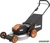Картинка Колёсная газонокосилка Worx WG751E (с 2-мя АКБ и ЗУ)