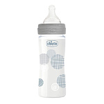 Картинка Бутылочка Chicco Well-Being Glass Uni 240 мл (0м+) (с силиконовой соской) (00028721300000)