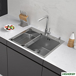 Eco AR мойка 600*500, коландер G, дозатор Satin Decor
