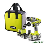 Картинка Ударный шуруповерт Ryobi R18PD7-252S 5133004391 (с 2-мя АКБ, сумка)