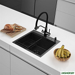 ECO AR мойка 500*500, коландер F, дозатор BLACK DECOR