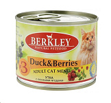 Картинка Корм для кошек Berkley утка с лесными ягодами (200 г)