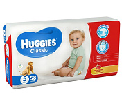 Картинка Подгузники HUGGIES Classic 5 (11-25 кг) 58 шт