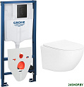 Унитаз подвесной Lauter Sulzdorf + GROHE Solido 38811KF0 + панель GROHE 37131000 (белый с микролифто