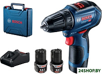 Картинка Ударная дрель-шуруповерт Bosch GSB 12V-30 Professional 06019G9120 (с 2-мя АКБ, кейс)