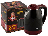 Картинка Электрочайник МАТРЁНА MA-122 (стальной/чёрный)