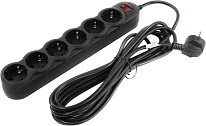 Картинка Сетевой фильтр SVEN SF-06L Black (5м)