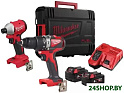 Набор электроинструмента Milwaukee M18 BLPP2A3-502X 4933492844 (шуруповерт, винтоверт, 2 АКБ, кейс)