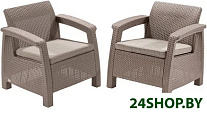 Картинка Набор садовой мебели Keter Corfu II Duo 227643 (капучино)