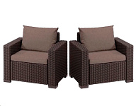 Картинка Комплект садовой мебели Keter California 2 Chairs 231639 (коричневый)
