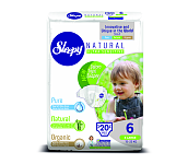 Sleepy Natural Jumbo Pack X Large-20 Детские подгузники, 20 шт