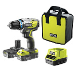 Картинка Дрель-шуруповерт Ryobi R18DDBL-220S 5133003435 (с 2-мя АКБ)