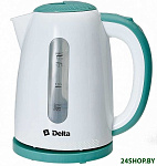 Картинка Чайник DELTA DL-1106 (белый с мятным)