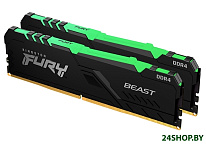 Картинка Оперативная память Kingston FURY Beast RGB 2x16GB DDR4 PC4-25600 KF432C16BB1AK2/32