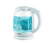 Картинка Чайник электрический Hyundai HYK-S3808 (белый/корпус стекло)