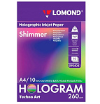 Картинка Фотобумага LOMOND голографическая Shimmer А4 260 г/м2 10 л 0904041
