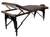 Картинка Массажный стол ATLAS SPORT 70 см LUX с memory foam складной 3-с деревянный (коричневый)