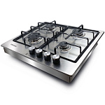 Картинка Варочная панель газовая Ginzzu HCG-408 (нержавеющая сталь)