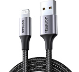 Картинка Кабель UGREEN US199 60158 (2 м, черный/серый)