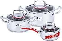 Картинка Набор кастрюль LARA LR02-108 Prima
