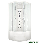 Картинка Душевая кабина Domani-Spa Elegance 90x90 с гидромассажем (прозрачное стекло/белые)