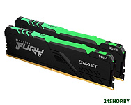 Картинка Оперативная память Kingston FURY Beast RGB 2x8GB DDR4 PC4-28800 KF436C17BBAK2/16