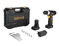 Картинка Дрель-шуруповерт Deko GCD20DU3 SET 4 063-4144 (с 2-мя АКБ, кейс, набор оснастки)