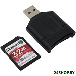 Картинка Карта памяти Kingston Canvas React Plus SDHC 32GB (с кардридером)