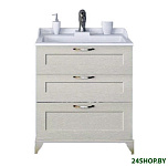 Картинка Тумба для умывальника Акватон Леон 65Н (дуб белый) (1A194601LBPS0)