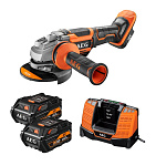 Картинка Угловая шлифмашина AEG Powertools BEWS 18-125BLPX-602C 4935464422 (с 2-мя АКБ, кейс)