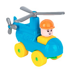 Картинка Конструктор Полесье Юный путешественник 55361 Вертолет (голубой)