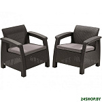 Картинка Набор садовой мебели Keter Corfu Duo Set (коричневый) [17197993]