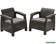 Картинка Набор садовой мебели Keter Corfu II Duo 223194 (коричневый)