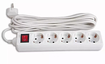 Картинка Сетевой удлинитель Buro BU-PS5.3/W 3м (5 розеток) белый