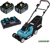 Картинка Колёсная газонокосилка Makita DLM382PM2 (с 2-мя АКБ)