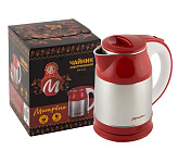 Картинка Электрочайник МАТРЁНА MA-121 (стальной/красный)