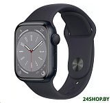 Картинка Умные часы Apple Watch Series 8 41 мм (алюминиевый корпус, полуночный/полуночный, спортивны