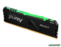 Картинка Оперативная память Kingston FURY Beast RGB 8GB DDR4 PC4-28800 KF436C17BBA/8