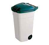 Картинка Контейнер для мусора Curver Refuse Bin 12900-158-01 (110 л, бежевый/зеленый ) (176805)