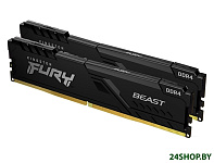 Картинка Оперативная память Kingston FURY Beast 2x8GB DDR4 PC4-29800 KF437C19BBK2/16